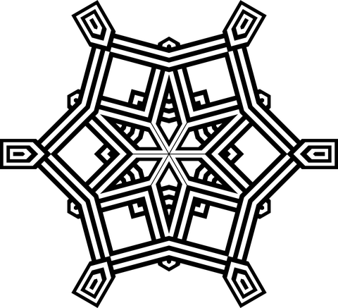 Geometric Snowflake Coloring Page